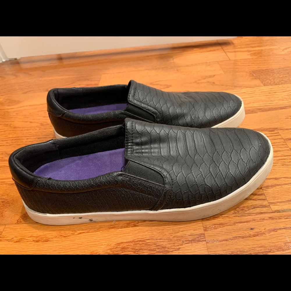 Black slip on sneakers